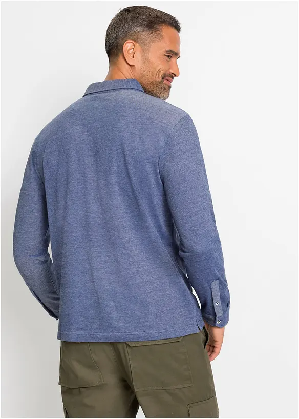 Poloshirt aus robustem Piqué in blau von hinten (im Anschnitt) - bonprix