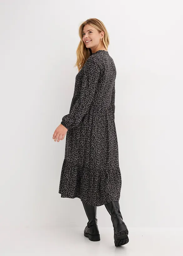 Midikleid aus Viskose in grau von hinten (Totalaufnahme) - bonprix Midikleid aus Viskose in grau von hinten (Totalaufnahme) - bonprix