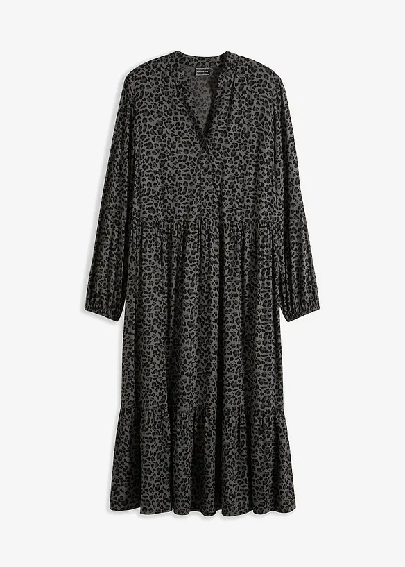 Midikleid aus Viskose in grau von vorne - bonprix Midikleid aus Viskose in grau von vorne - bonprix