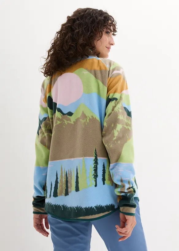Fleecejacke mit Reißverschluss-Taschen in blau von hinten (im Anschnitt) - bonprix Fleecejacke mit Reißverschluss-Taschen in blau von hinten (im Anschnitt) - bonprix