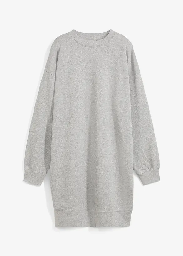Loose-Fit Sweatkleid in grau von vorne - bonprix