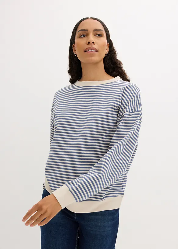 Loose-fit Sweatshirt in blau von vorne (im Anschnitt) - bonprix Loose-fit Sweatshirt in blau von vorne (im Anschnitt) - bonprix