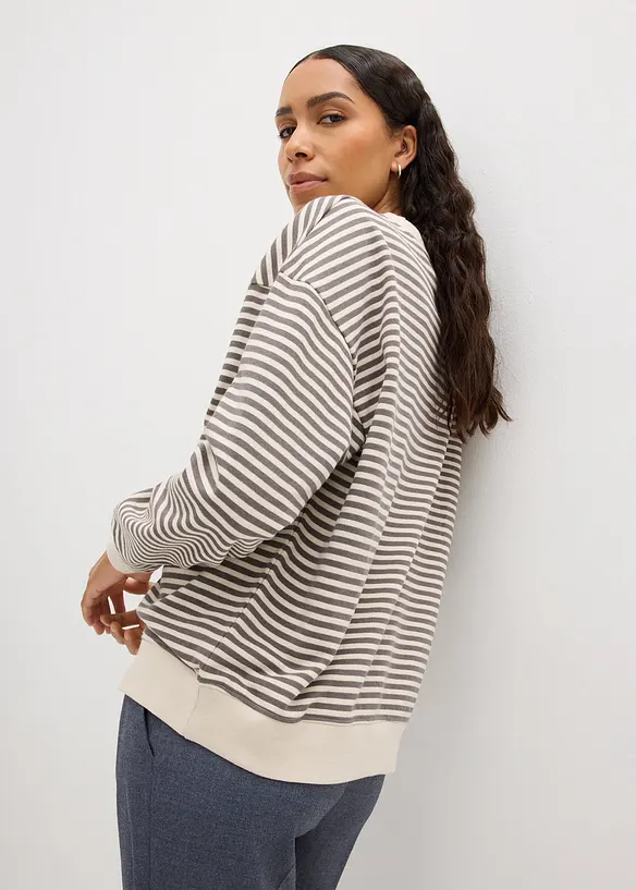 Loose-fit Sweatshirt in grau von hinten (im Anschnitt) - bonprix
