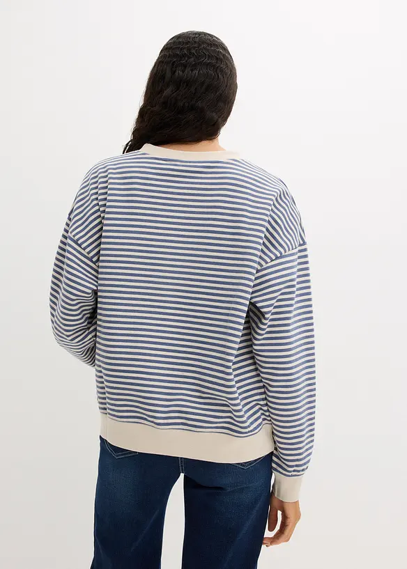 Loose-fit Sweatshirt in blau von hinten (im Anschnitt) - bonprix Loose-fit Sweatshirt in blau von hinten (im Anschnitt) - bonprix