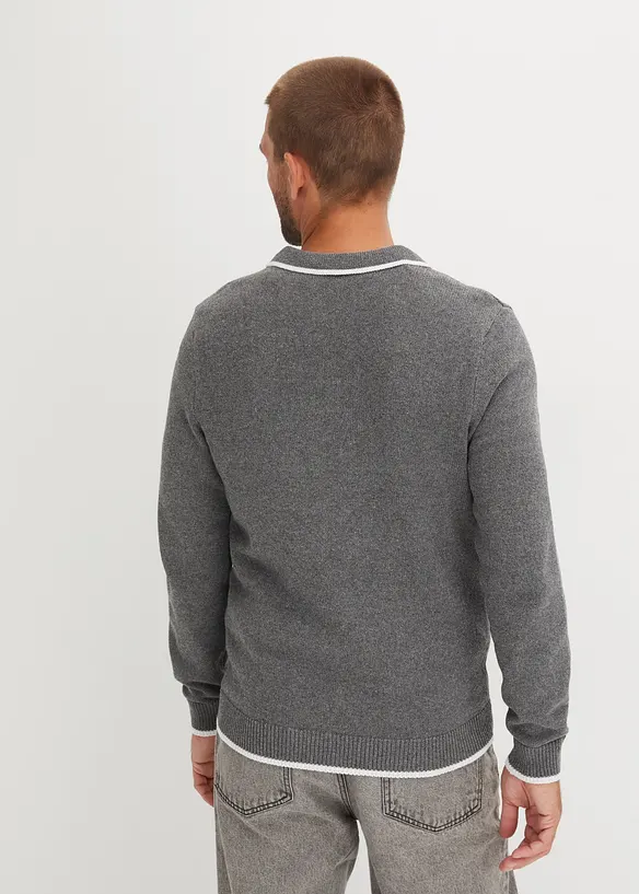 Pullover in Regular Fit in grau von hinten (im Anschnitt) - bonprix