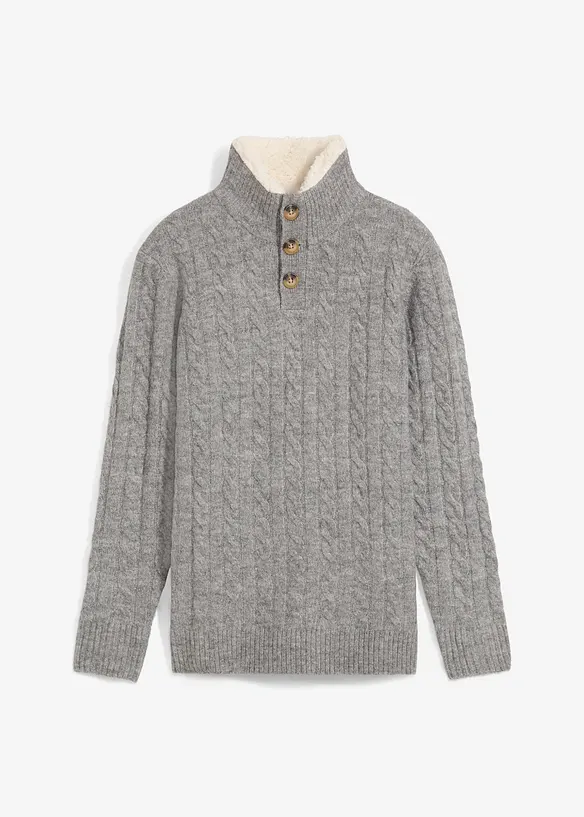 Troyer in grau von vorne - bonprix