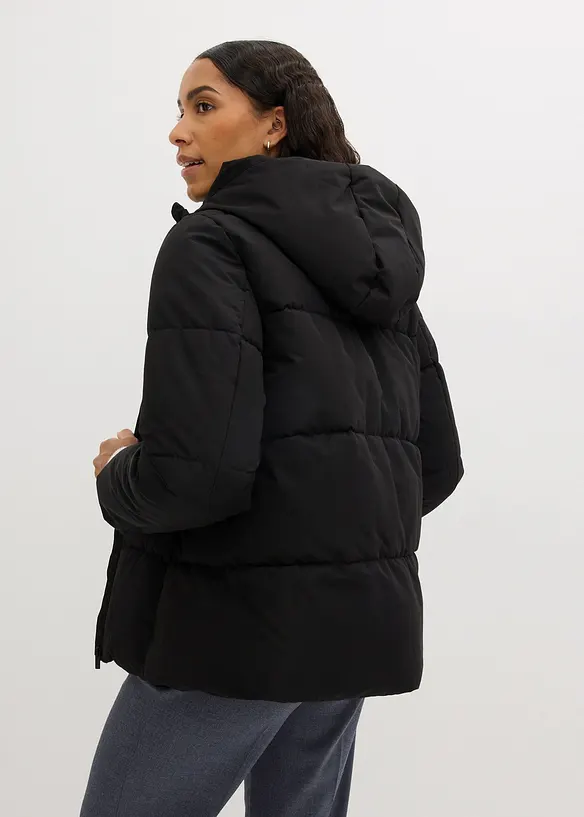 Wattierte Steppjacke, kurz in schwarz von hinten (im Anschnitt) - bonprix