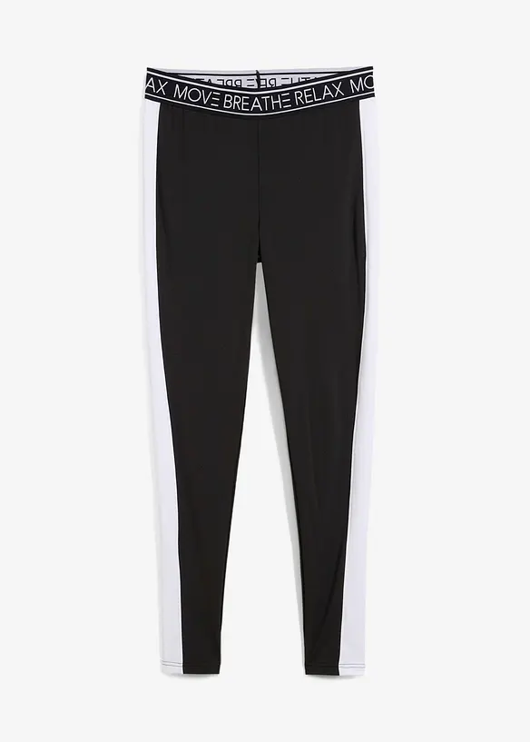 Thermo-Leggings, knöchelfrei in schwarz von vorne - bonprix