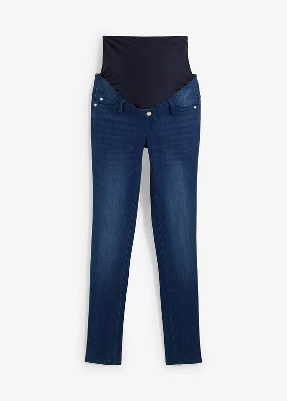 Umstandsjeans mit wärmender Innenseite, Slim-Fit in blau von vorne - bonprix Umstandsjeans mit wärmender Innenseite, Slim-Fit in blau von vorne - bonprix