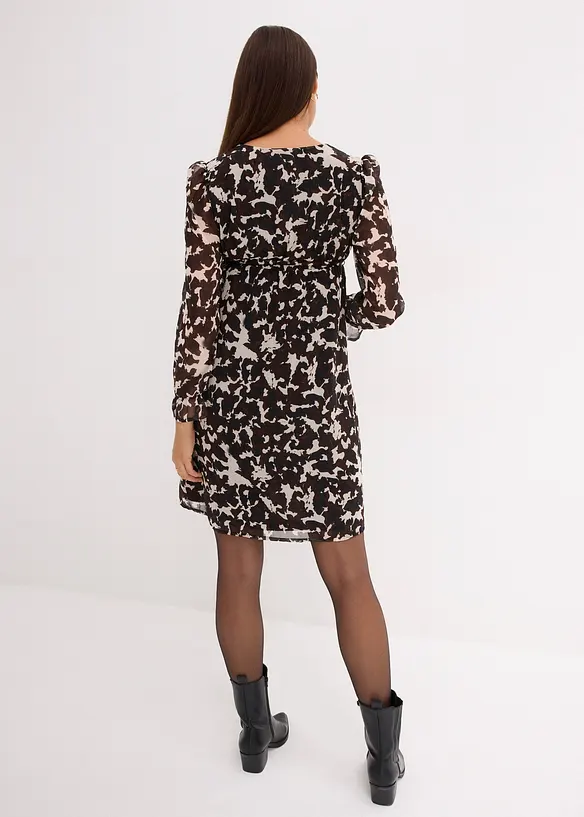 2-in-1 Umstands-und Stillkleid aus Chiffon in schwarz von hinten (Totalaufnahme) - bonprix 2-in-1 Umstands-und Stillkleid aus Chiffon in schwarz von hinten (Totalaufnahme) - bonprix
