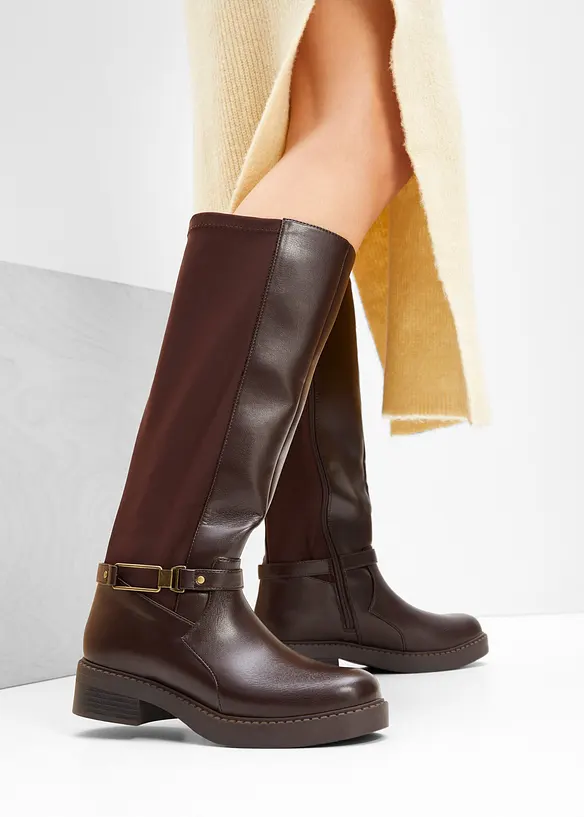 Weitschaftstiefel in braun - bonprix