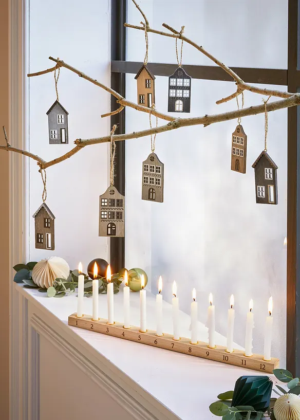 Boltze Hängedeko Häuser (8er Pack) in grau (Ambiente) - Boltze Home Collections