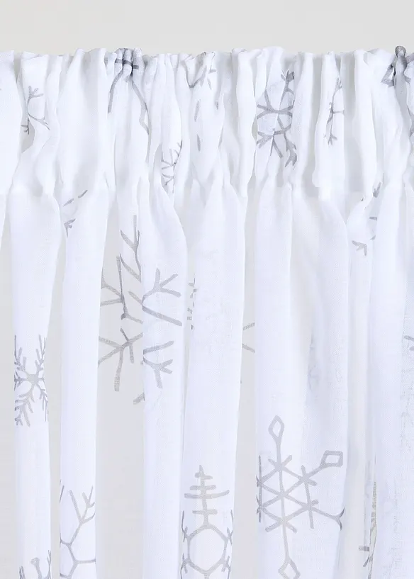 Gardine mit Schneeflocken mit recyceltem Polyester (1er Pack) in weiß - bonprix