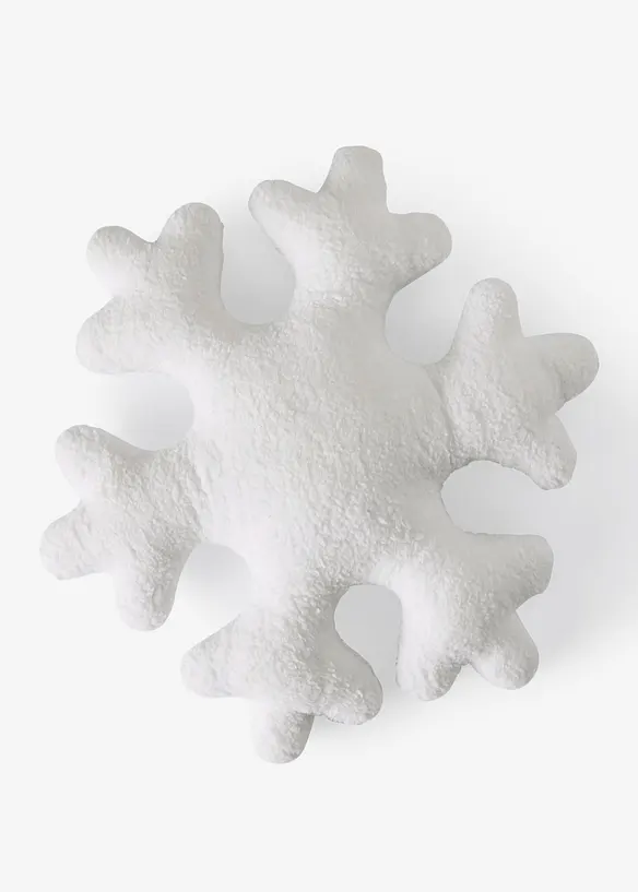 flauschiges Schneeflocke Dekokissen in weiß von vorne - bonprix