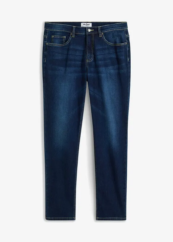 Regular-Fit-Jeans, Tapered in blau von vorne - bonprix