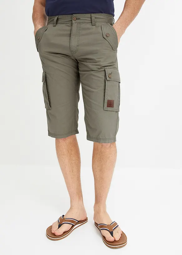 Cargo-Bermuda in Regular Fit in grau von vorne - bonprix