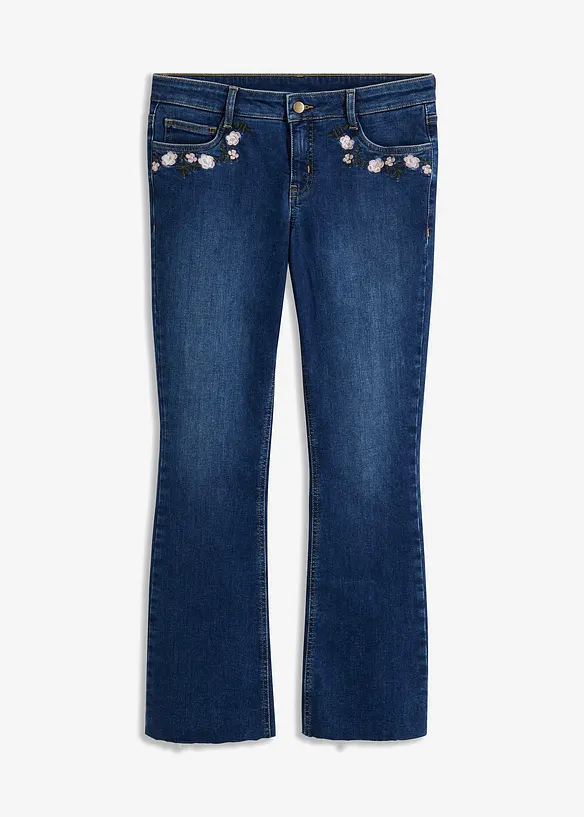 Skinny-Jeans, Mid Waist in blau von vorne - bonprix