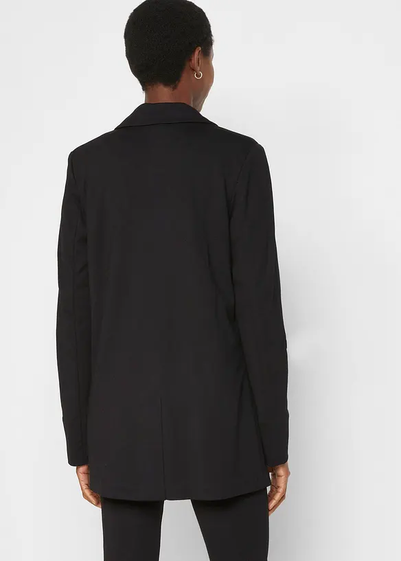 Langer Sweatblazer aus Punto di Roma in schwarz von hinten (im Anschnitt) - bonprix Langer Sweatblazer aus Punto di Roma in schwarz von hinten (im Anschnitt) - bonprix