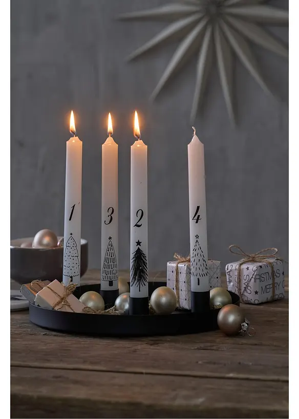 Boltze Stabkerzen mit Zahlen 1-4 (4er Pack) in weiß (Ambiente) - Boltze Home Collections