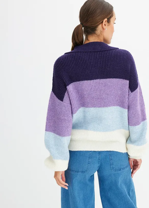 Troyer Pullover in lila von hinten (im Anschnitt) - bonprix Troyer Pullover in lila von hinten (im Anschnitt) - bonprix