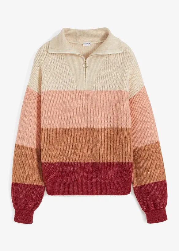 Troyer Pullover in beige von vorne - bonprix Troyer Pullover in beige von vorne - bonprix