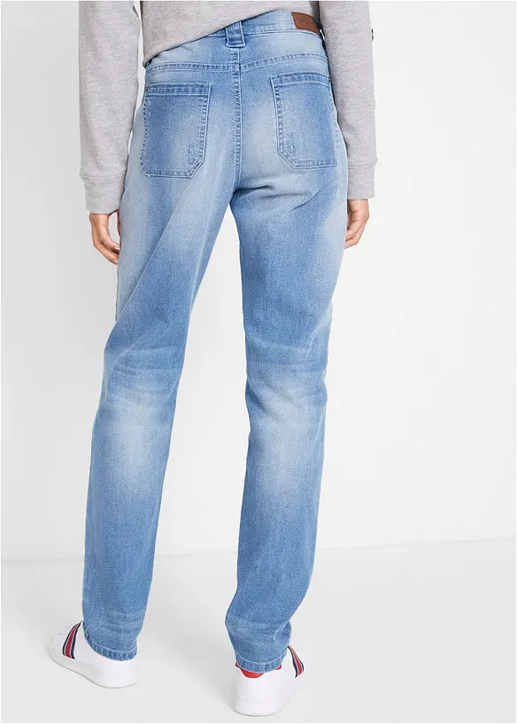 Boyfriend-Jeans Mid Waist Komfort-Stretch in blau von hinten - bonprix Boyfriend-Jeans Mid Waist Komfort-Stretch in blau von hinten - bonprix