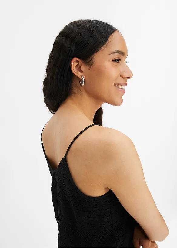 Top aus Spitze in schwarz (Detailaufnahme) - bonprix
