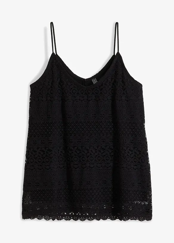 Top aus Spitze in schwarz von vorne - bonprix