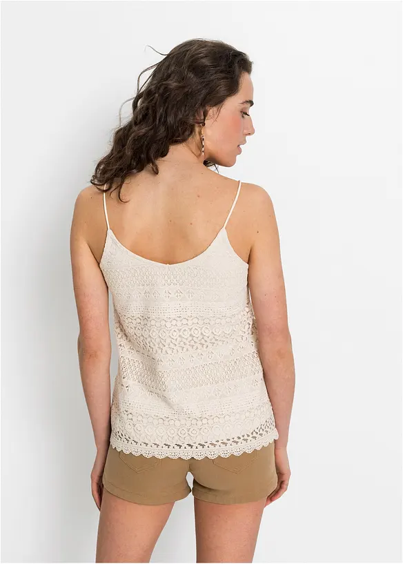 Top aus Baumwolle in beige von hinten (im Anschnitt) - bonprix Top aus Baumwolle in beige von hinten (im Anschnitt) - bonprix