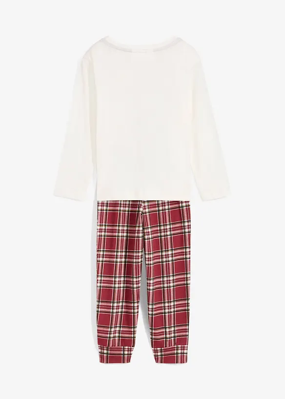 Pyjama aus reiner Bio-Baumwolle (2-tlg. Set) in weiß von hinten - bonprix