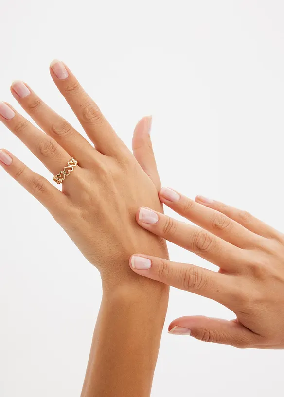 Ring im Herzdesign in gold von vorne (Detailaufnahme) - bonprix