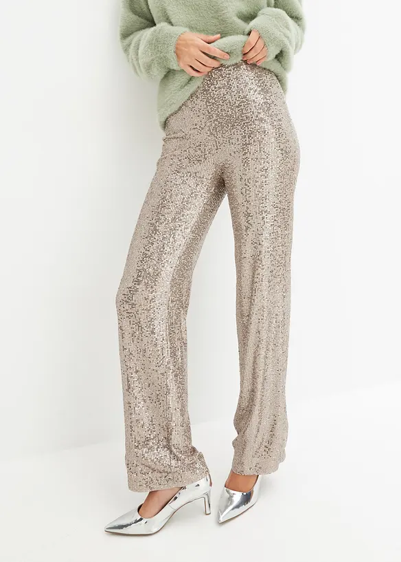 Paillettenhose in grau von vorne - bonprix Paillettenhose in grau von vorne - bonprix