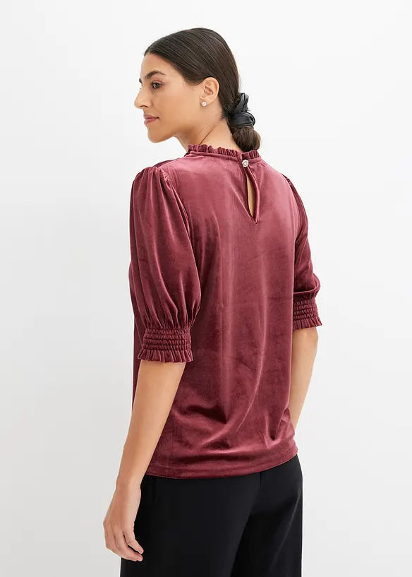 Shirt aus softem Samt in rot von hinten (im Anschnitt) - bonprix Shirt aus softem Samt in rot von hinten (im Anschnitt) - bonprix