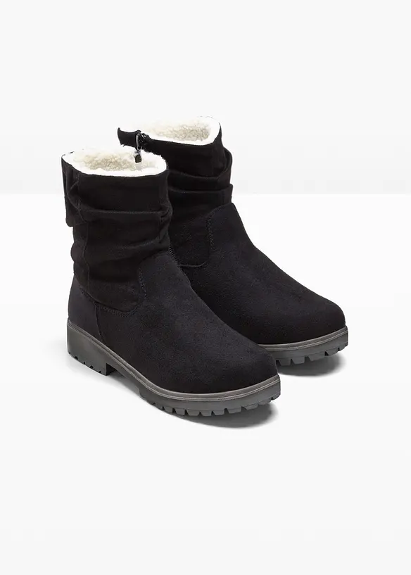 Boots mit Raffung in schwarz - bonprix