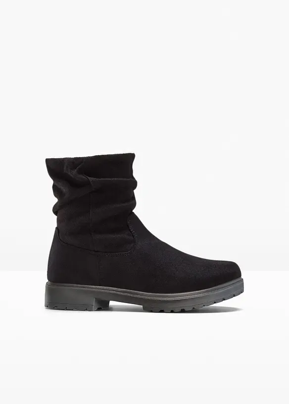 Boots mit Raffung in schwarz von vorne - bonprix