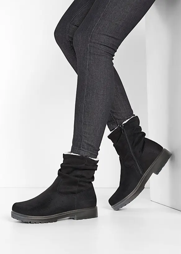 Boots mit Raffung in schwarz - bonprix