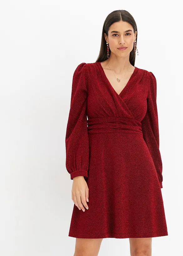 Minikleid mit V-Ausschnitt in rot von vorne (Totalaufnahme) - bonprix Minikleid mit V-Ausschnitt in rot von vorne (Totalaufnahme) - bonprix