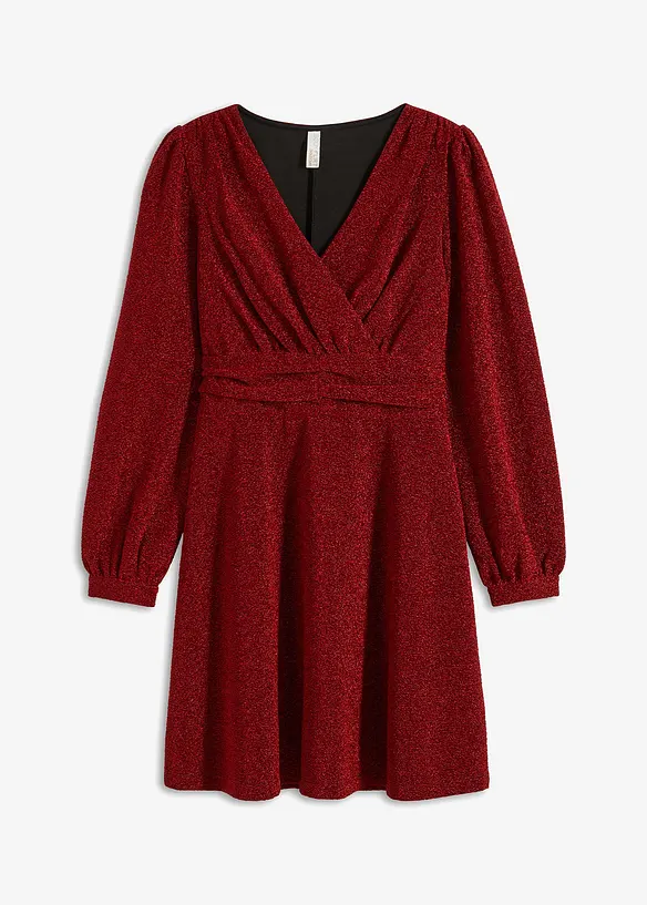 Minikleid mit V-Ausschnitt in rot von vorne - bonprix Minikleid mit V-Ausschnitt in rot von vorne - bonprix
