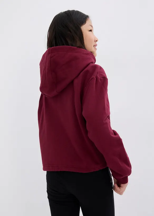 Hoodie aus reiner Bio-Baumwolle in rot von hinten (im Anschnitt) - bonprix