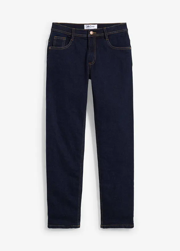 Regular Fit Thermojeans mit Jerseyfutter, Straight in blau von vorne - bonprix