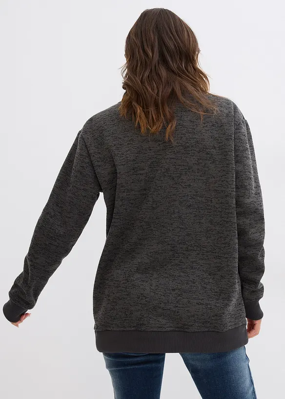 Long-Sweatshirt in grau von hinten (im Anschnitt) - bonprix Long-Sweatshirt in grau von hinten (im Anschnitt) - bonprix
