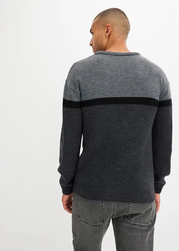Pullover in Regular Fit in grau von hinten (im Anschnitt) - bonprix