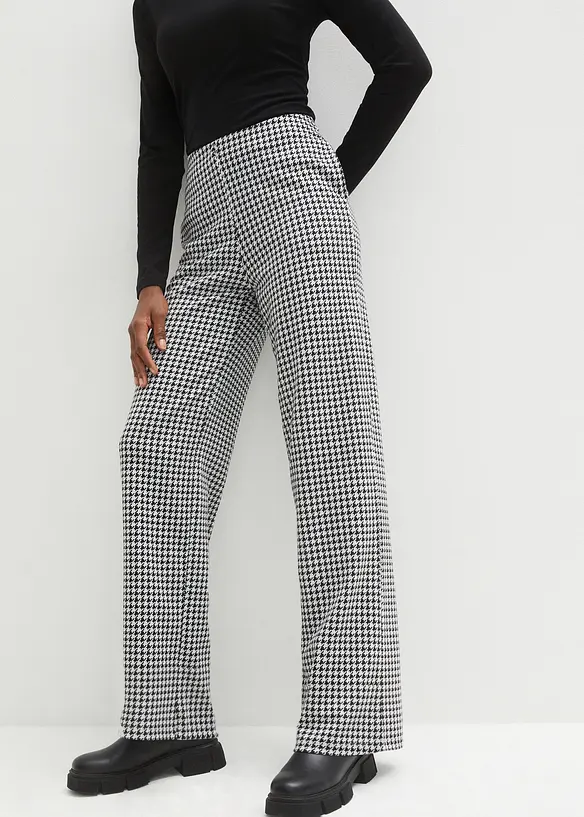 Stretch Marlene-Hose aus Jacquard in schwarz von vorne - bonprix