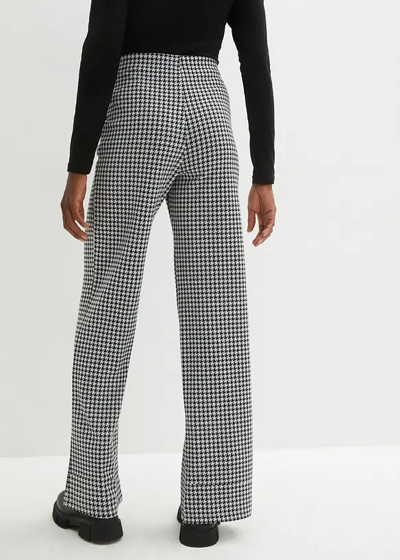 Stretch Marlene-Hose aus Jacquard in schwarz von hinten - bonprix