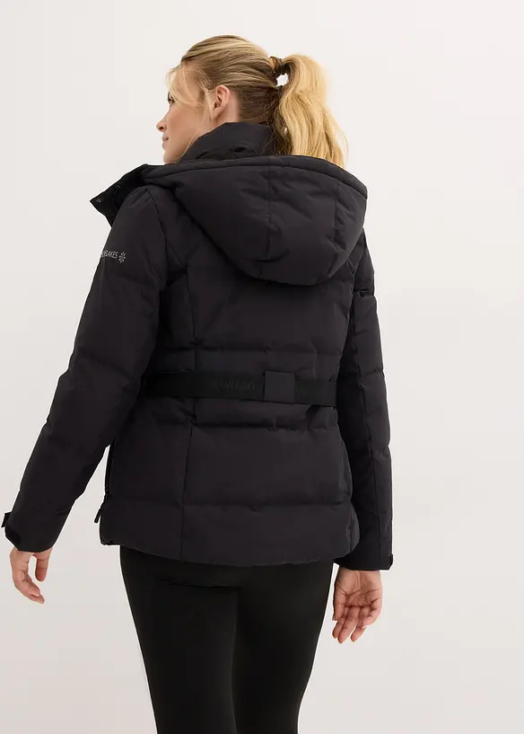 wasserabweisende Ski Daunenjacke mit wärmeisolierender Funktion in schwarz von hinten (im Anschnitt) - bonprix