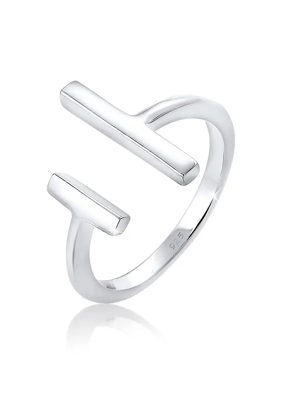 Elli Ring aus 925er Sterling Silber verstellbar in silber von vorne - bonprix