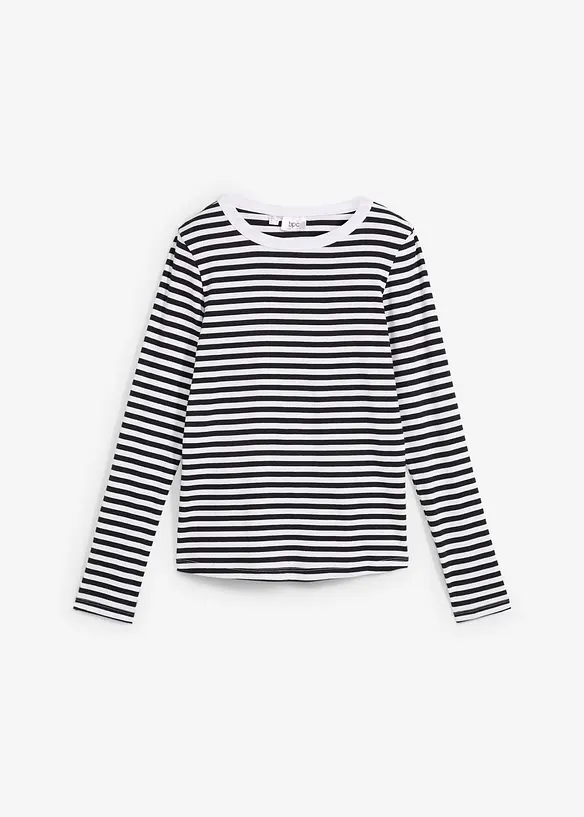 Langarmshirt aus reiner Bio-Baumwolle in schwarz von vorne - bonprix Langarmshirt aus reiner Bio-Baumwolle in schwarz von vorne - bonprix