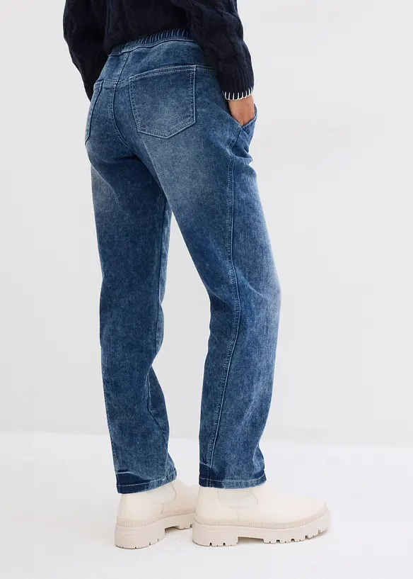 Boyfriend Jeans Mid Waist, Thermo in blau von hinten - bonprix Boyfriend Jeans Mid Waist, Thermo in blau von hinten - bonprix