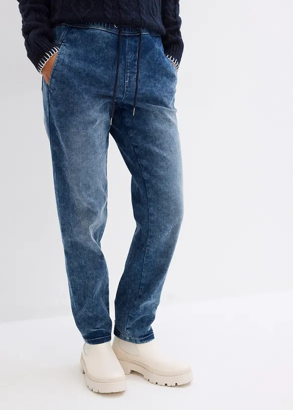 Boyfriend Jeans Mid Waist, Thermo in blau von vorne - bonprix Boyfriend Jeans Mid Waist, Thermo in blau von vorne - bonprix