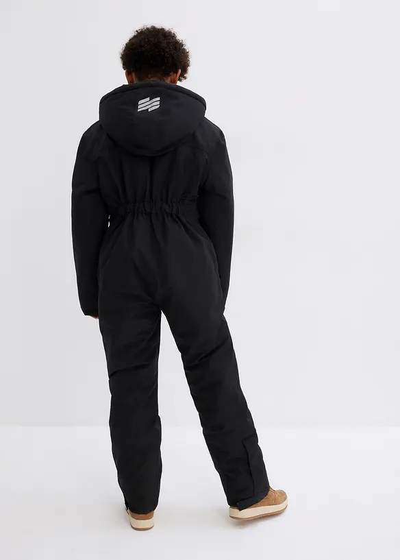 Wasserdichter Schneeanzug in schwarz von hinten (Totalaufnahme) - bonprix
